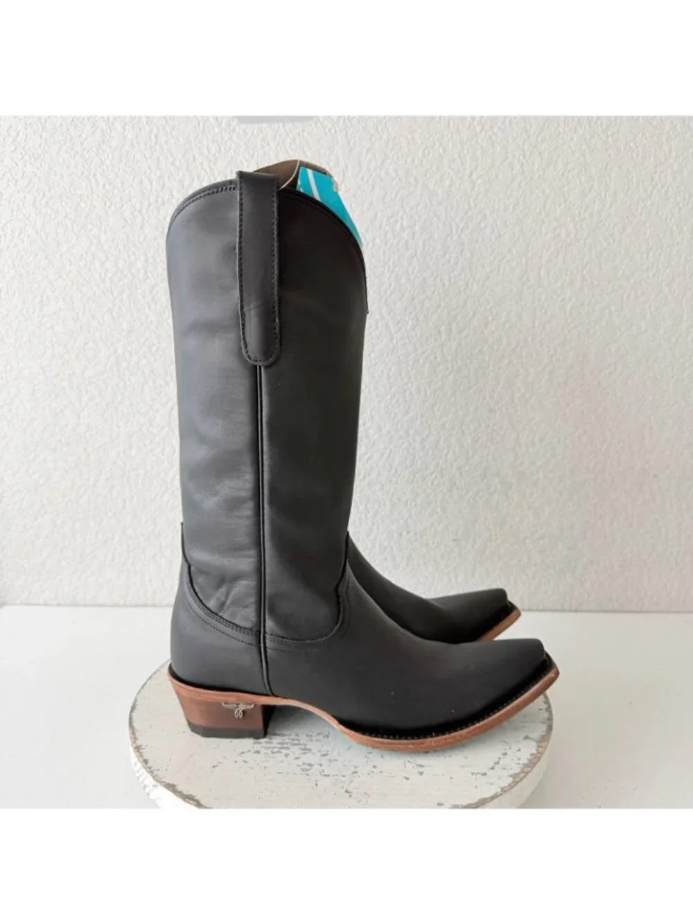 Lane EMMA JANE Black Cowboy Boots Western Cowgirl Mid Calf Tall Womens Size 7.5 - Picture 2 of 12